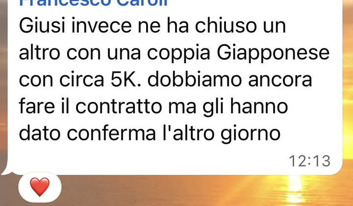 Screenshot di un risultato cliente