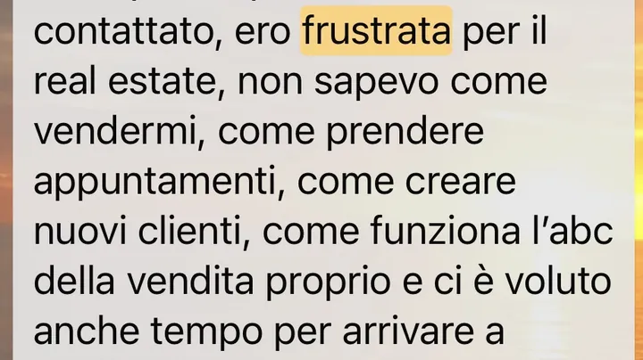 Screenshot di un risultato cliente