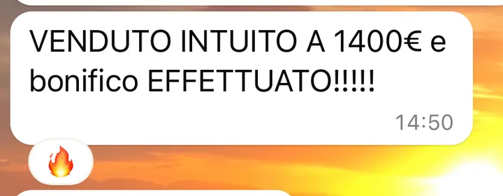 Screenshot di un risultato cliente