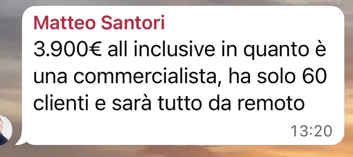 Screenshot di un risultato cliente
