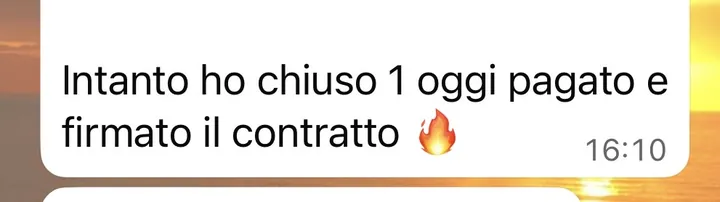 Screenshot di un risultato cliente
