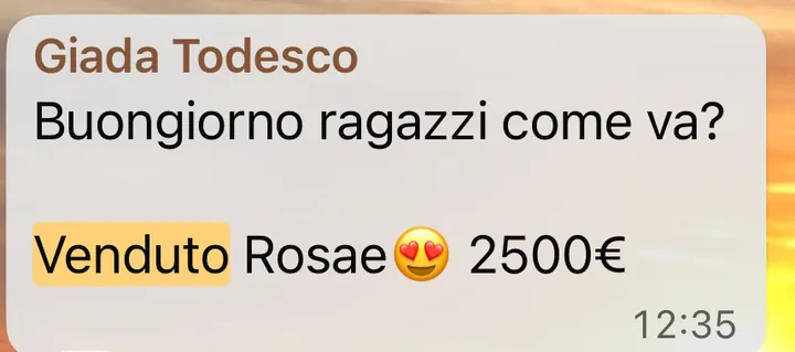 Screenshot di un risultato cliente