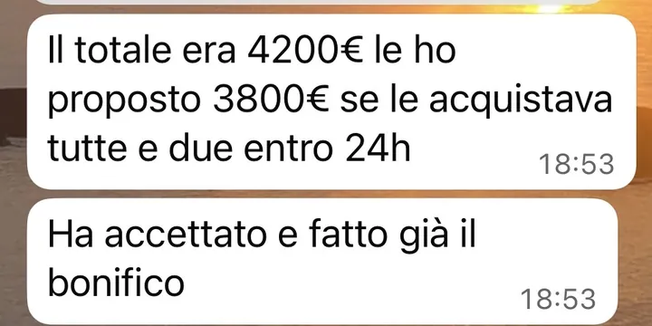 Screenshot di un risultato cliente