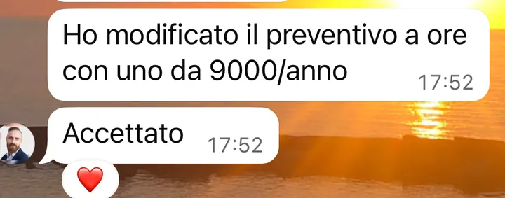 Screenshot di un risultato cliente