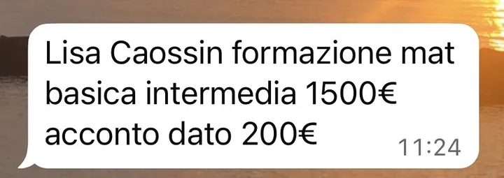 Screenshot di un risultato cliente