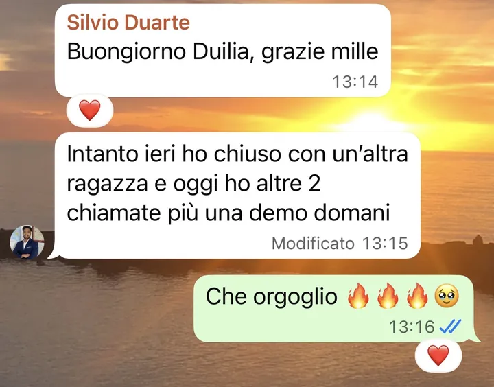 Screenshot di un risultato cliente