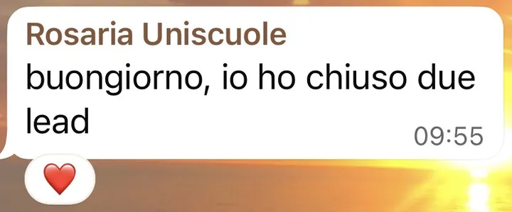 Screenshot di un risultato cliente