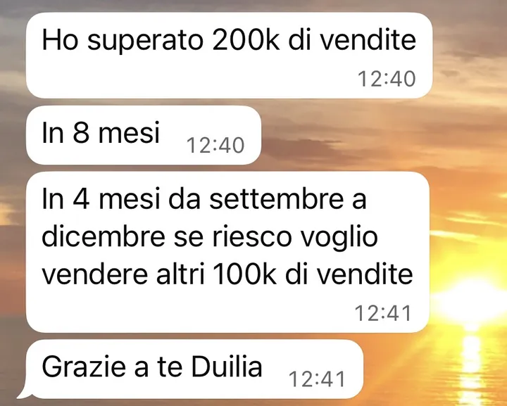 Screenshot di un risultato cliente