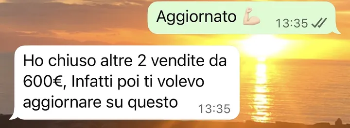 Screenshot di un risultato cliente