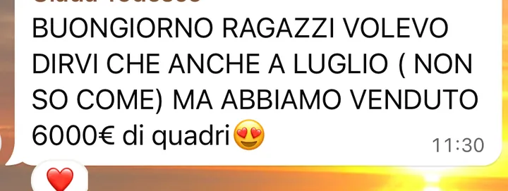 Screenshot di un risultato cliente