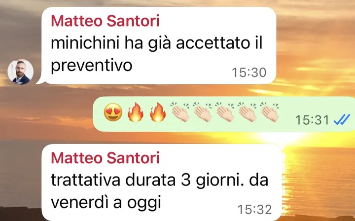 Screenshot di un risultato cliente