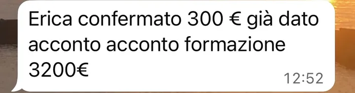 Screenshot di un risultato cliente
