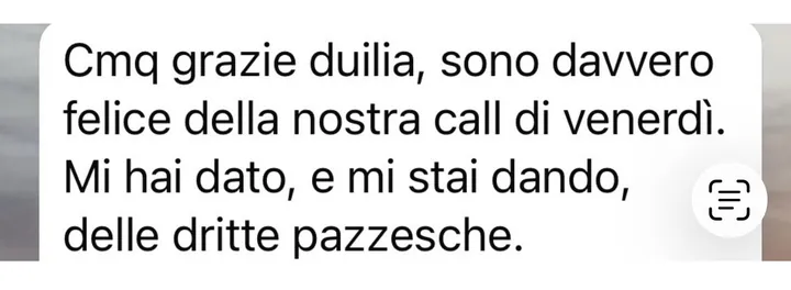 Screenshot di un risultato cliente