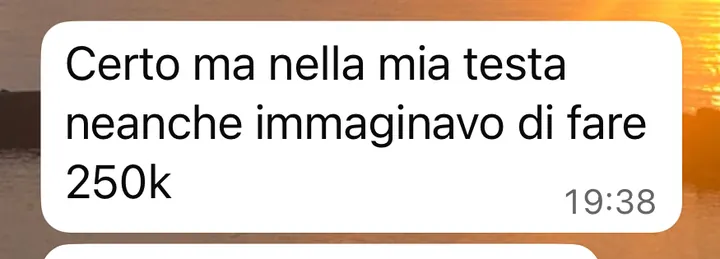 Screenshot di un risultato cliente