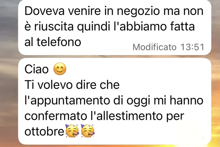 Screenshot di un risultato cliente